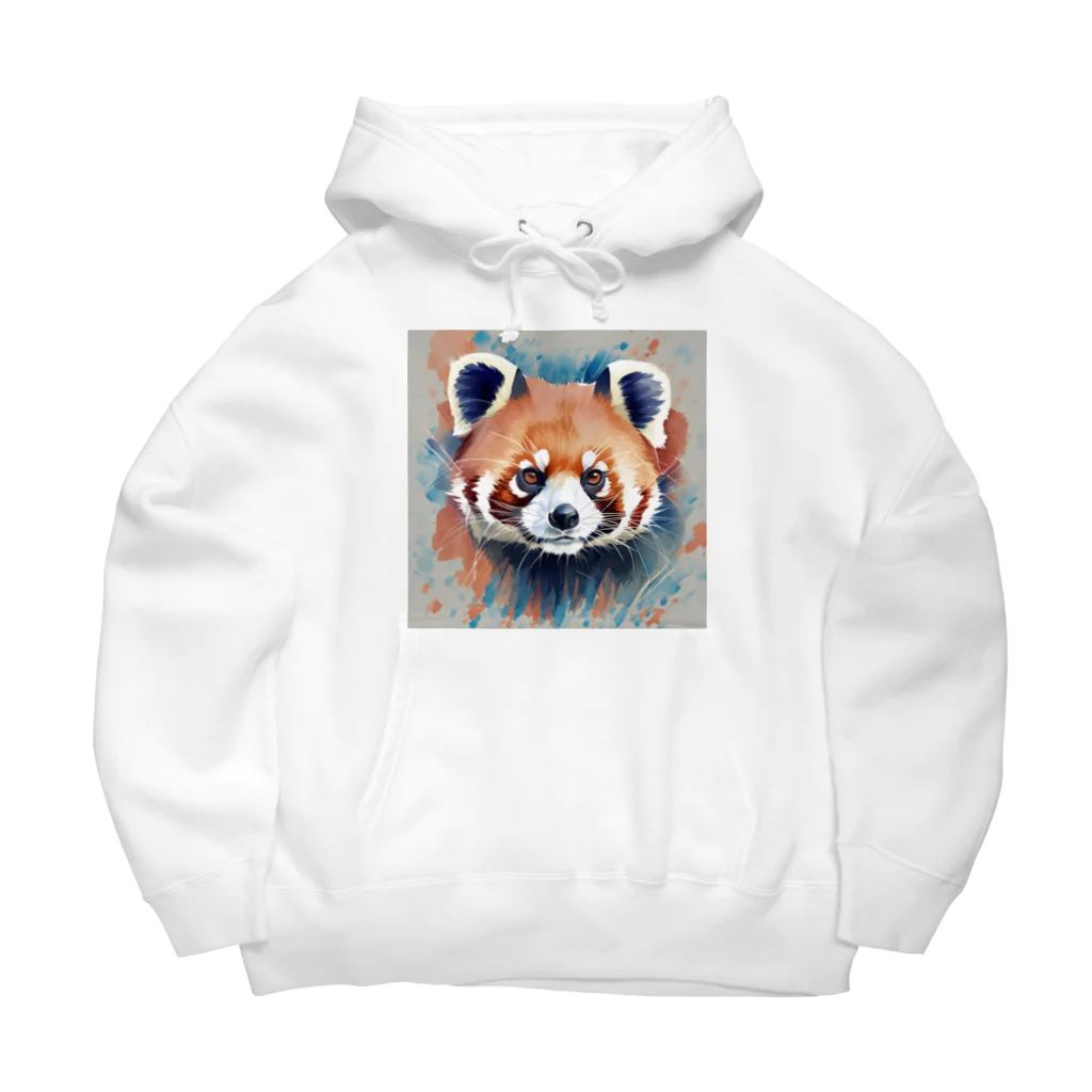 WithRedPandaの水彩風レッサーパンダ Big Hoodie