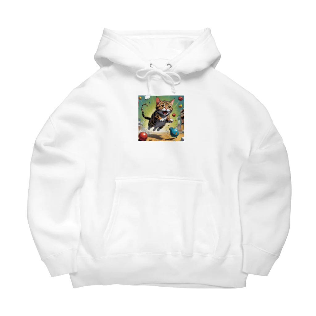 yuki_tukuruの駆け出す猫 Big Hoodie