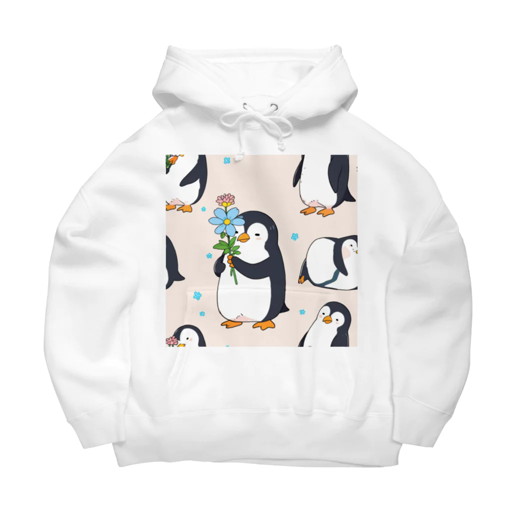 ganeshaの花を持ったかわいいペンギン Big Hoodie