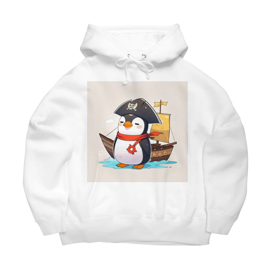 ganeshaのおもちゃの海賊船に乗ったかわいいペンギン Big Hoodie