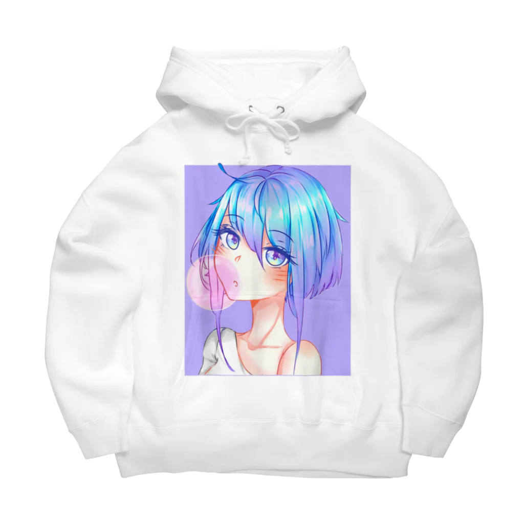 World_Teesのバブルガムを噛むアニメガール 日本の美学 アニメオタク Big Hoodie