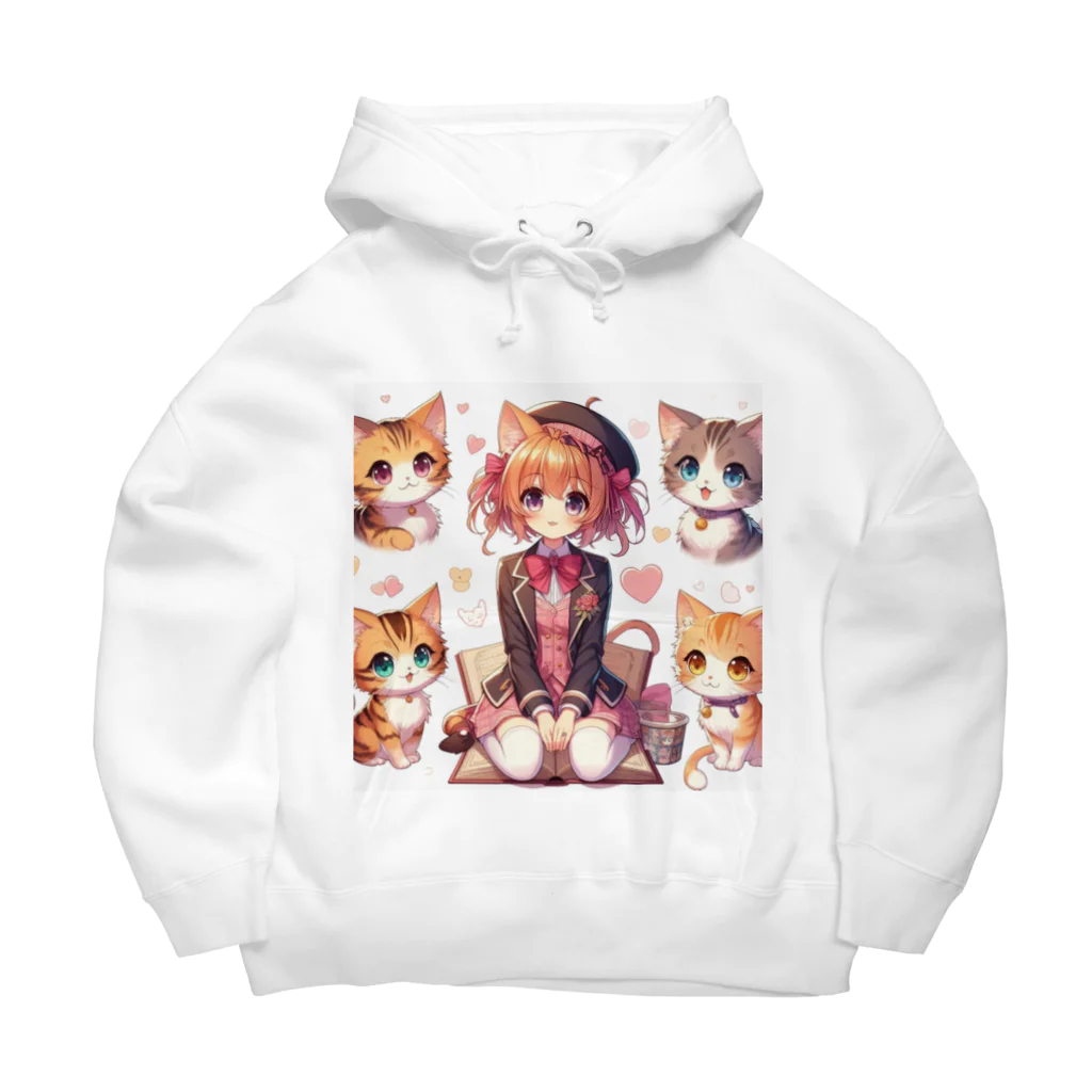 ウツボちゃんの大好きな猫に囲まれて Big Hoodie