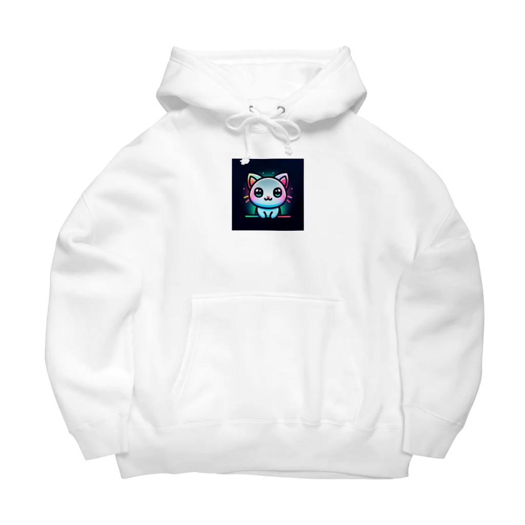 キャピキャピのネオン系の可愛い猫 Big Hoodie