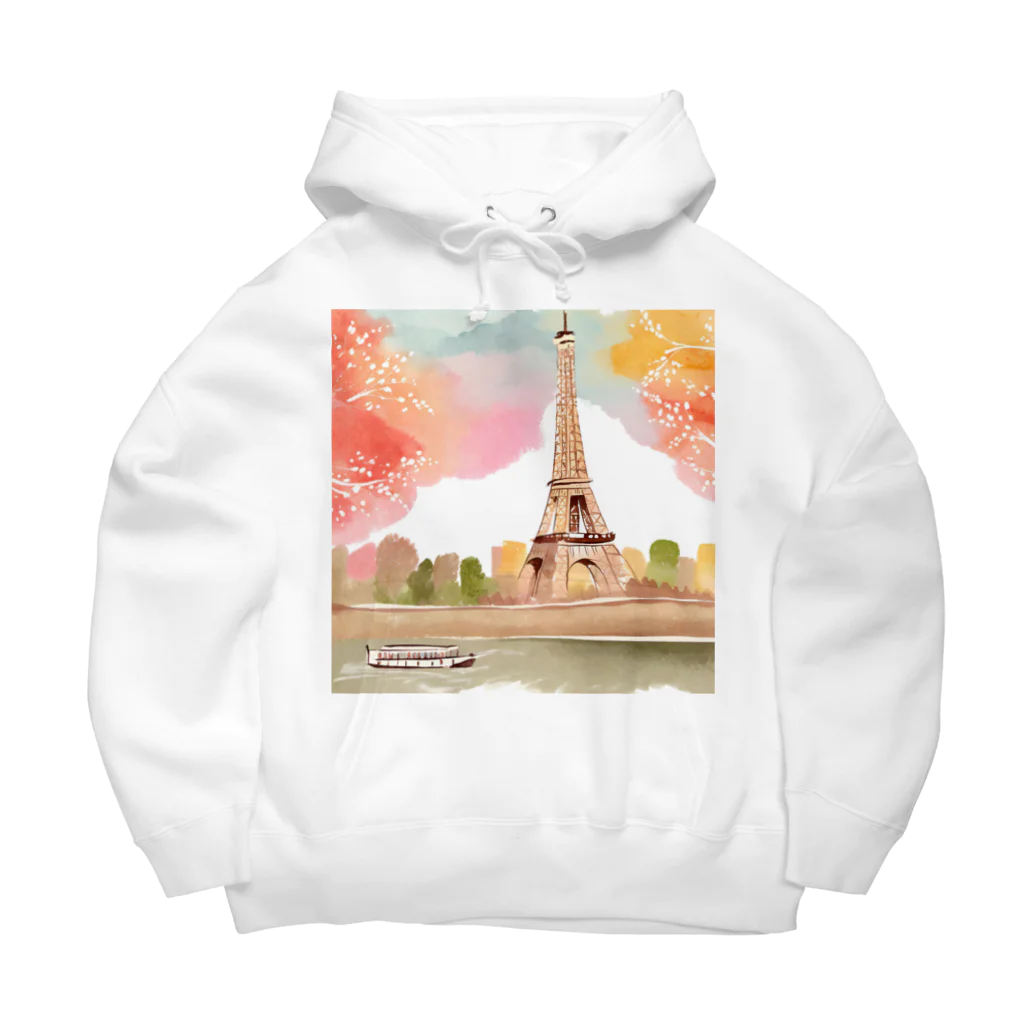 tyu-ripuのparis spring Big Hoodie