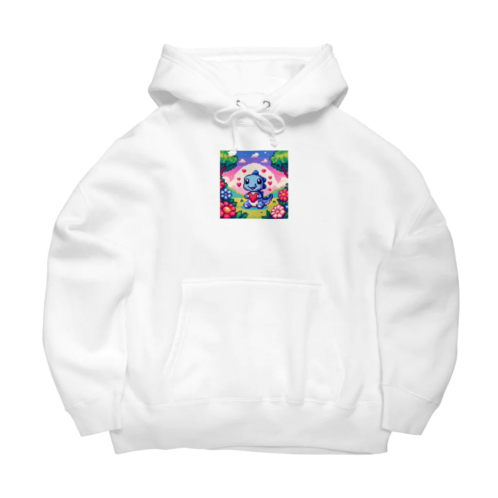 ドット職人のピクセルアート 恐竜の子ども Big Hoodie