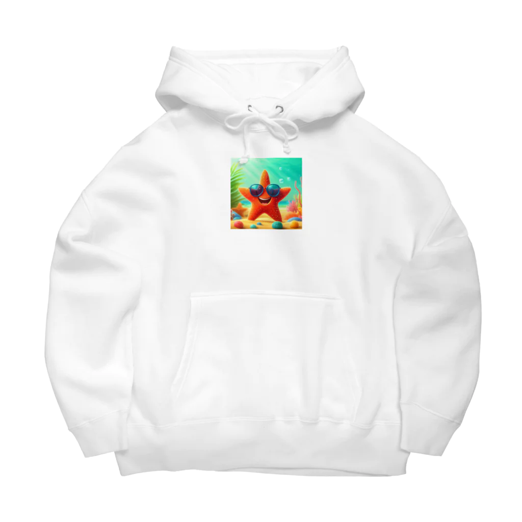 KIglassesのサングラスをかけたハッピーなヒトデ - 海の陽気な仲間！ Big Hoodie