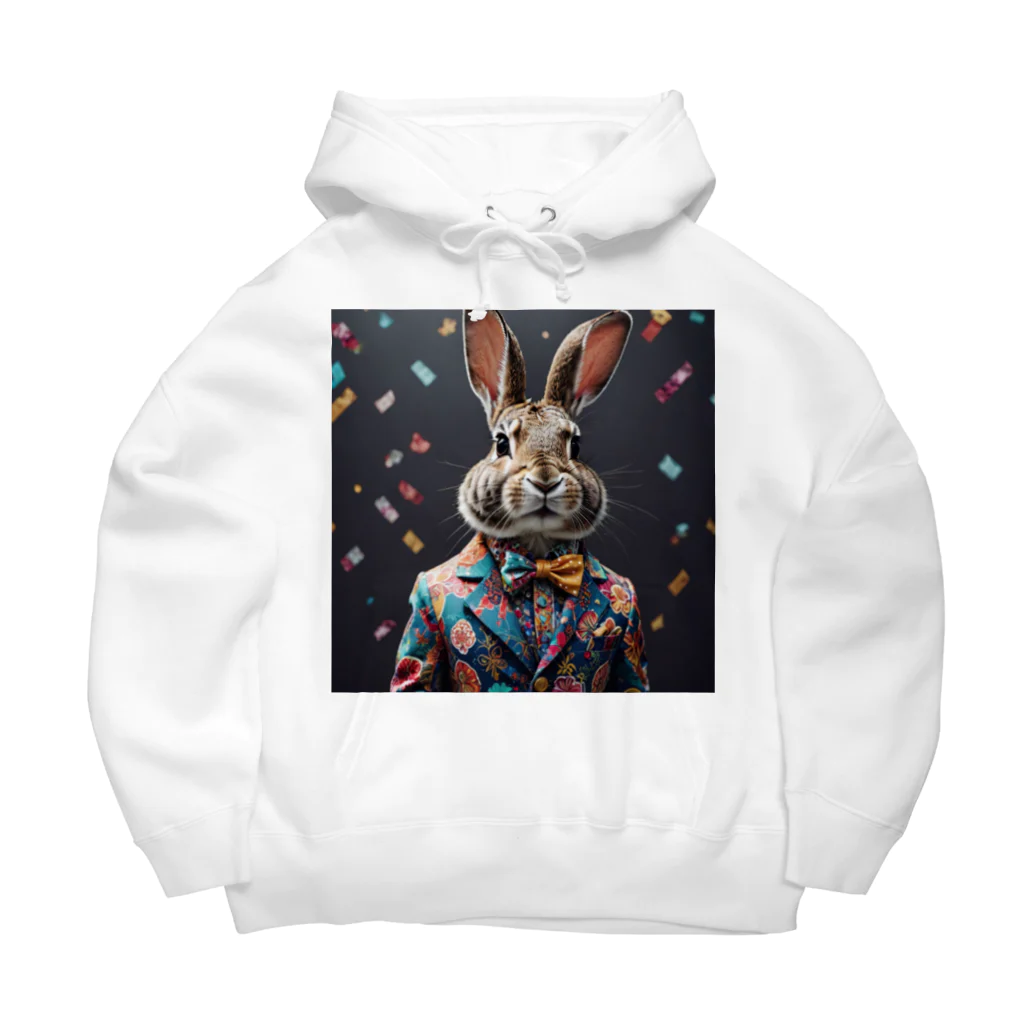 usagimajyoのスーツウサギ Big Hoodie