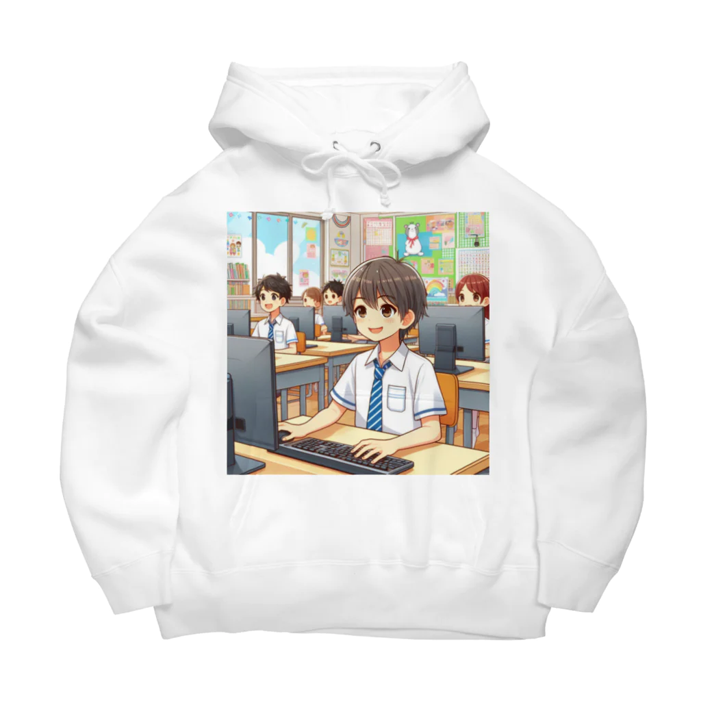 可愛い男の子イラスト販売所　By,keicyanの男の子　中学1年生　パソコン部 Big Hoodie