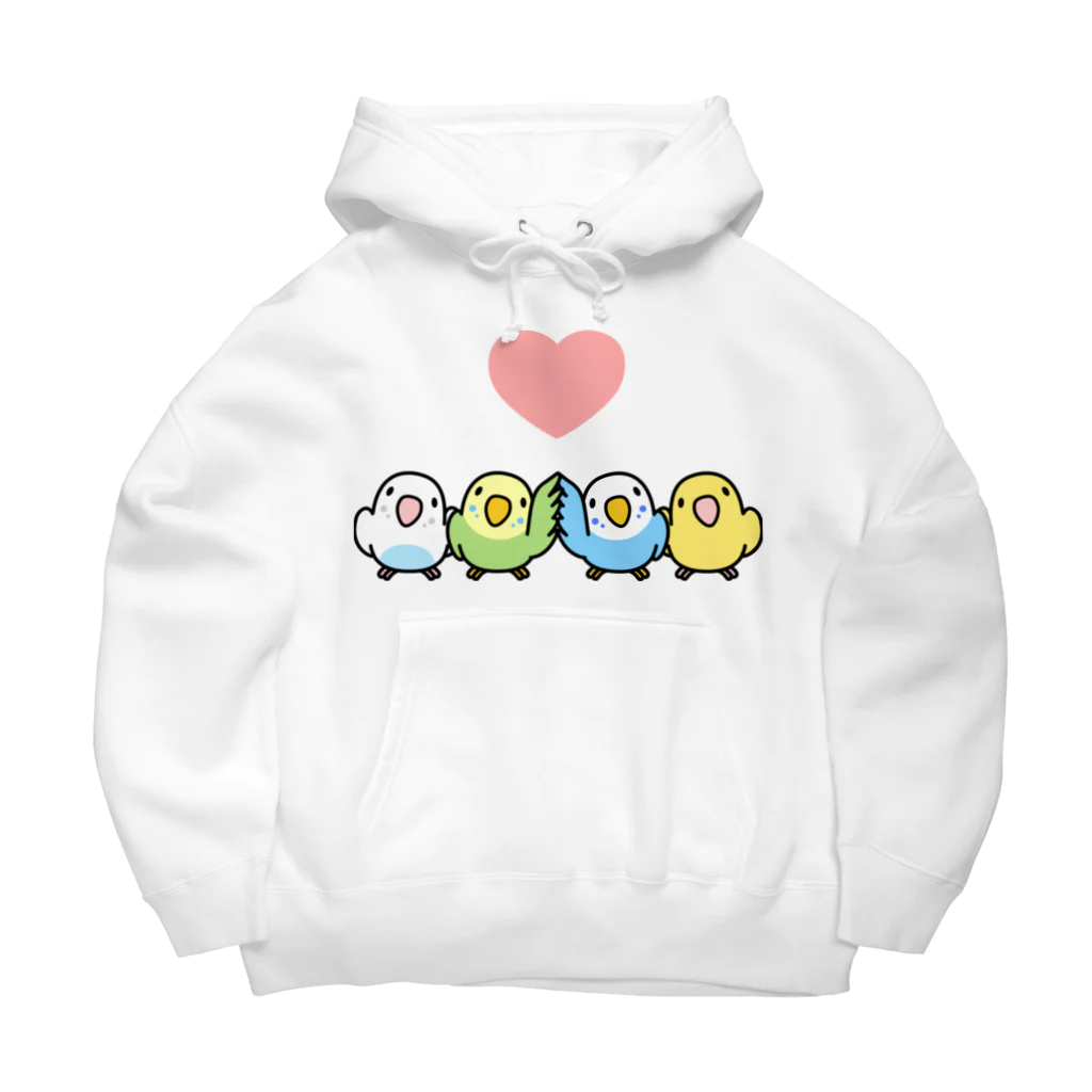 まめるりはことりのハイタッチなかよしセキセイインコ【まめるりはことり】 Big Hoodie