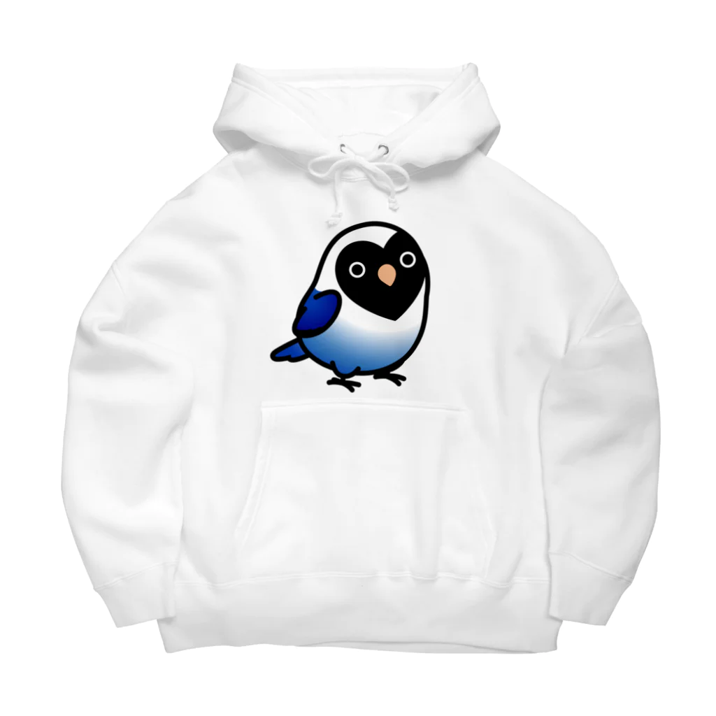 Cody the Lovebirdの（両面）表ブルーボタンインコ 背面ラブバード大集合 Big Hoodie