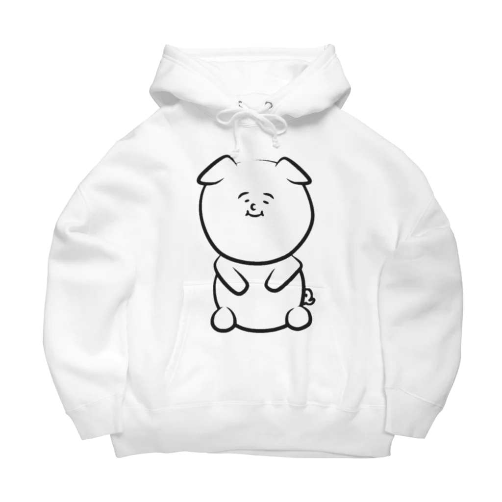 ゆるいおもち屋のゆるいぶたさん(モノクロ) Big Hoodie