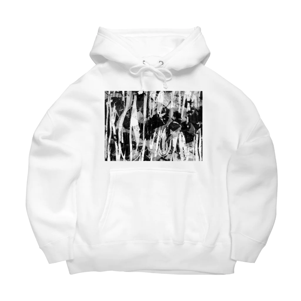 mimesis_imの迷彩っぽい模様2モノクロ Big Hoodie