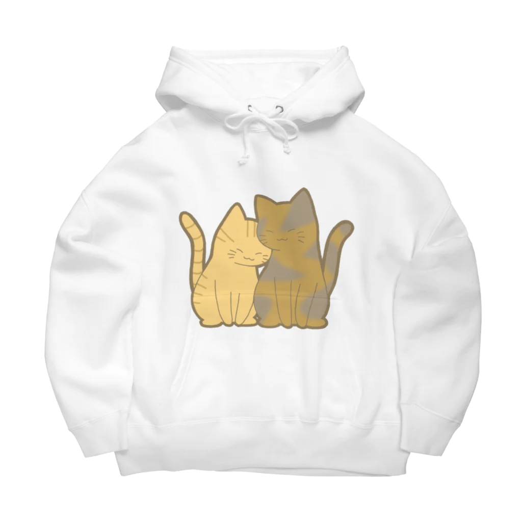 かわいいもののおみせ　いそぎんちゃくの表裏印刷　仲良し猫　茶トラ&サビ Big Hoodie