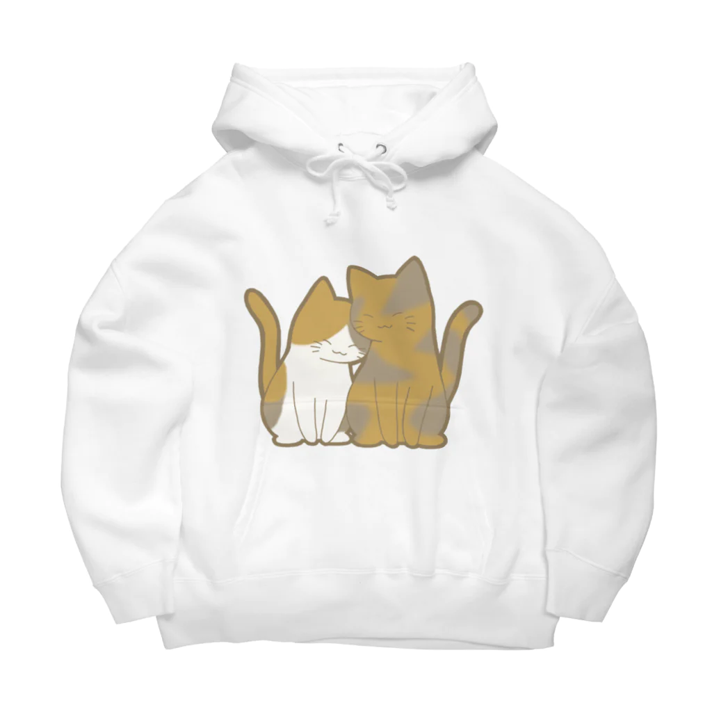 かわいいもののおみせ　いそぎんちゃくの表裏印刷　仲良し猫　三毛&サビ Big Hoodie