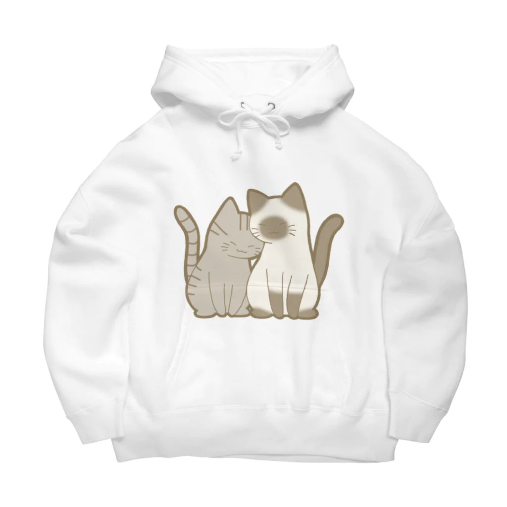 かわいいもののおみせ　いそぎんちゃくの表裏印刷　仲良し猫　鯖トラ&ポインテッド Big Hoodie