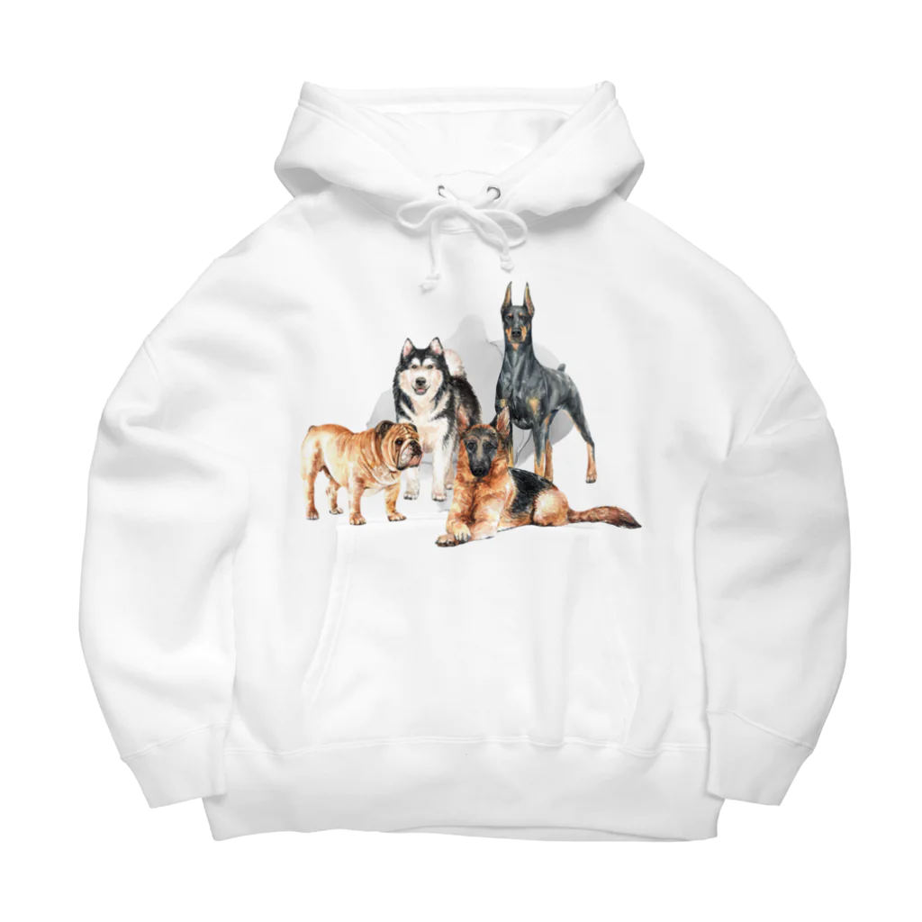 SANKAKU DESIGN STOREのちょっぴり強面の大きい犬たち。 Big Hoodie