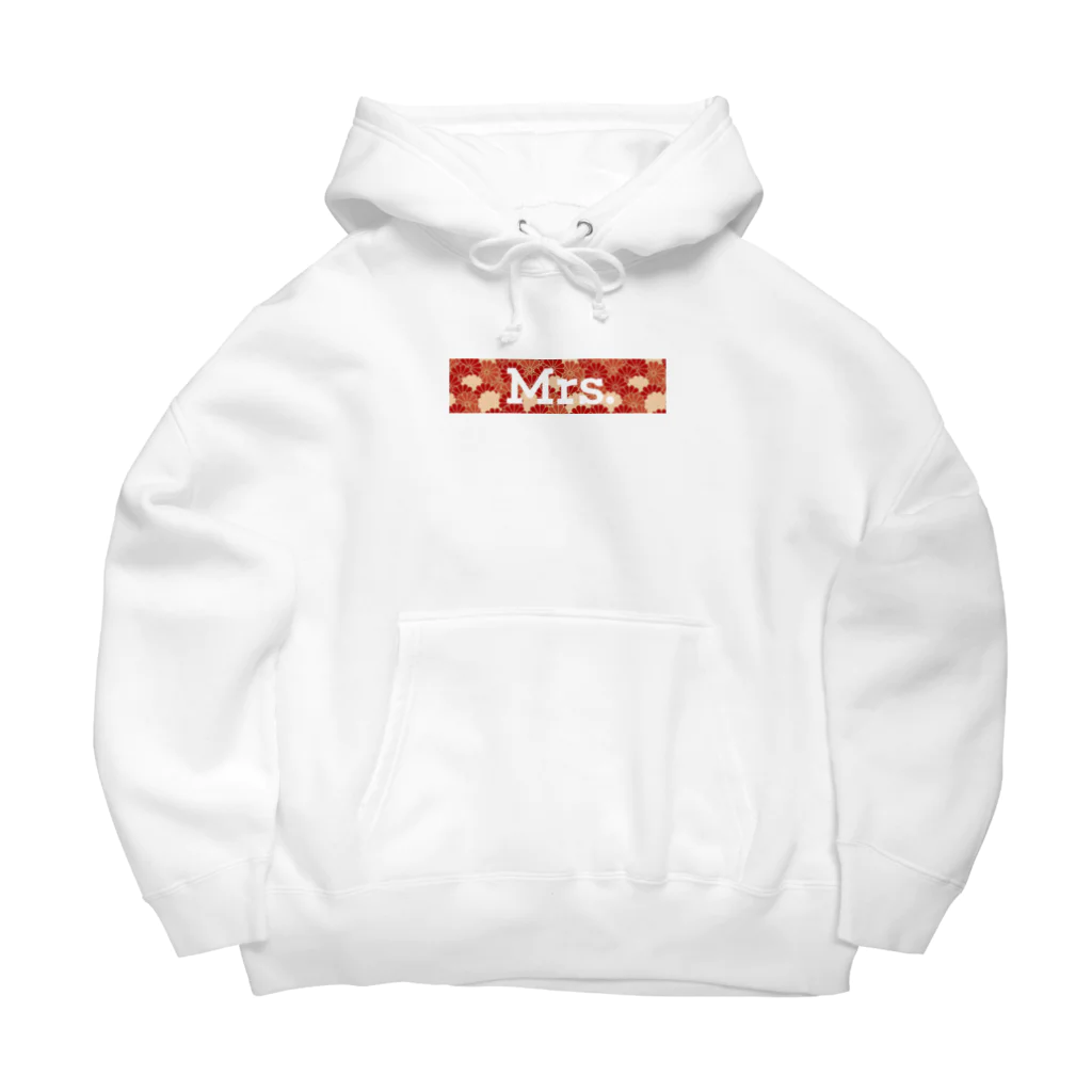 ペアTシャツ屋のシバヤさんのペア(Mrs.)和柄赤 Big Hoodie