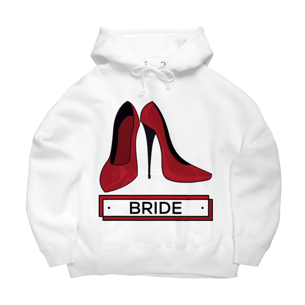 ペアTシャツ屋のシバヤさんのペア(BRIDE)ヒール_レッド ビッグシルエットパーカー