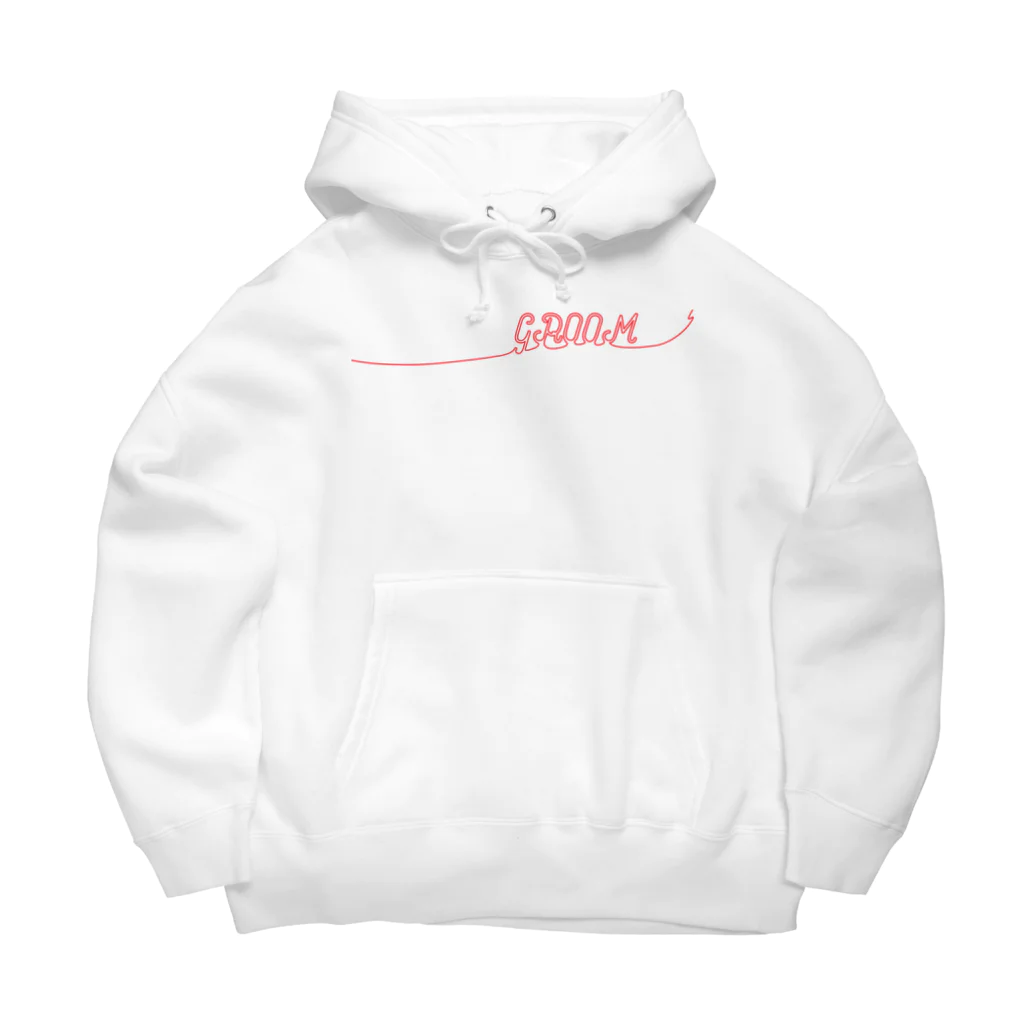 ペアTシャツ屋のシバヤさんのペア(GROOM)赤い糸 Big Hoodie