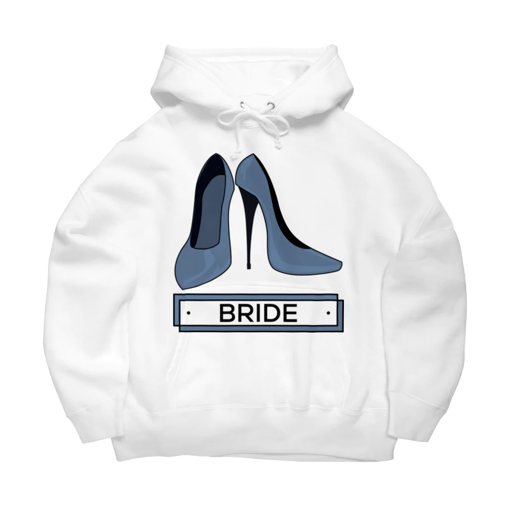 ペアTシャツ屋のシバヤさんのペア(BRIDE)ヒール_ブルー ビッグシルエットパーカー