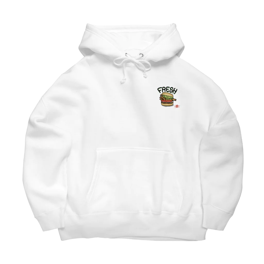 snaggedgorillaのFRESHガシラ ホワイト Big Hoodie