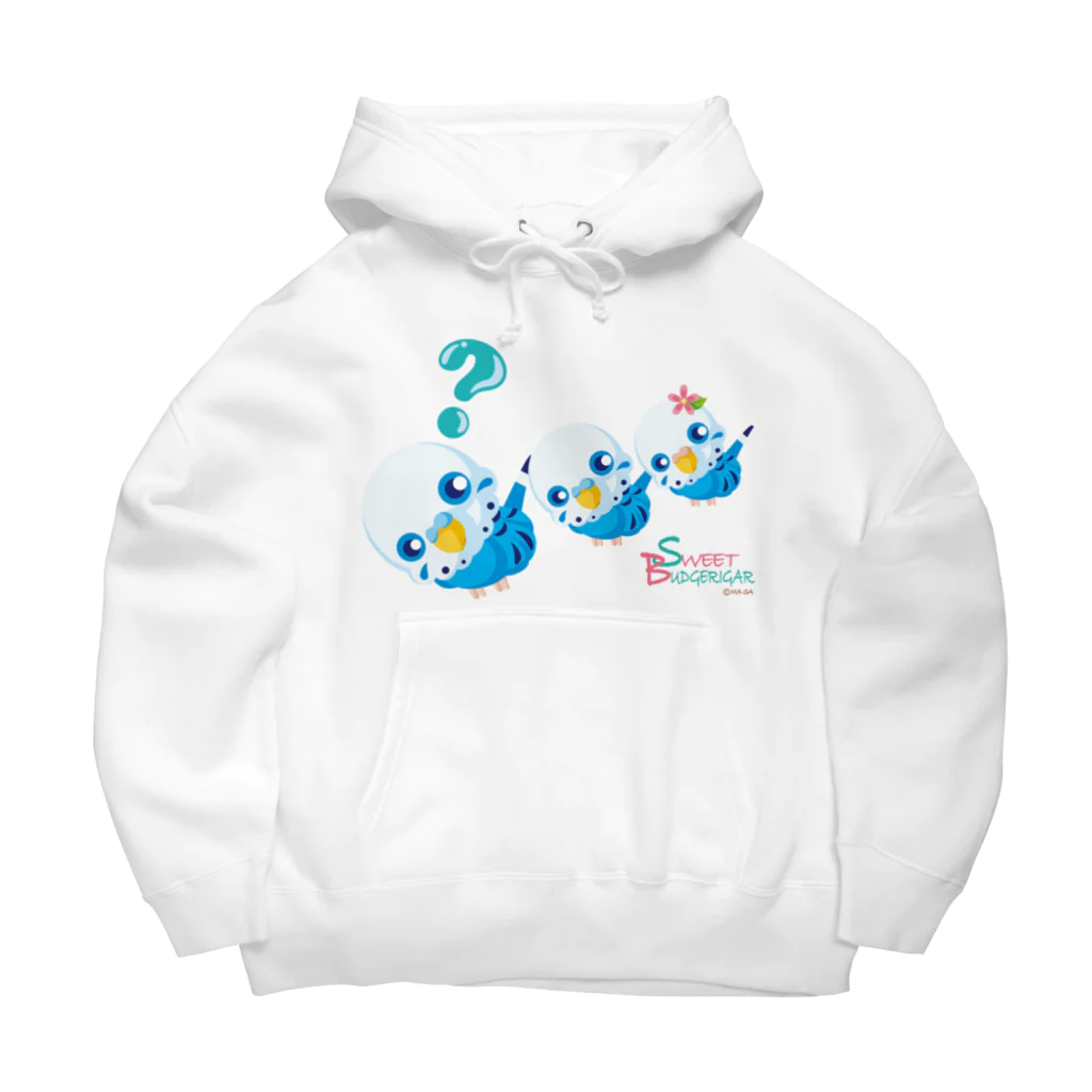 ma-sa's LaboratoryのSweet Budgerigar／？（ハテナ） Big Hoodie