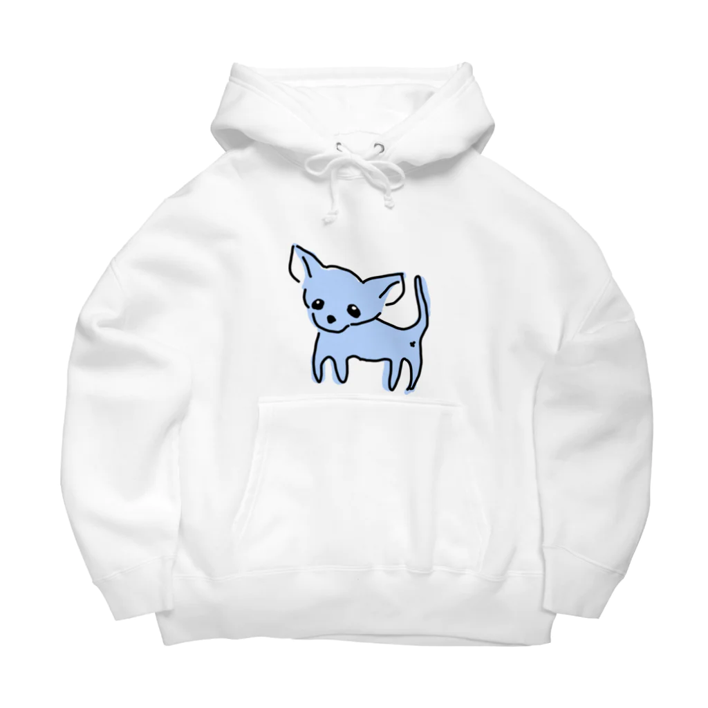 akane_art（茜音工房）のゆるチワワ（ブルー） Big Hoodie