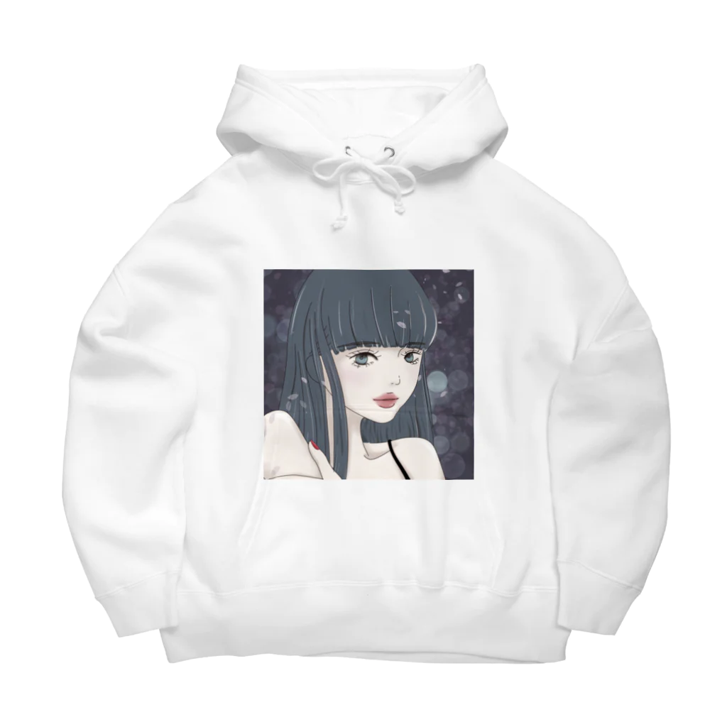 m i n a n oの黒髪ロングの女の子と桜 Big Hoodie