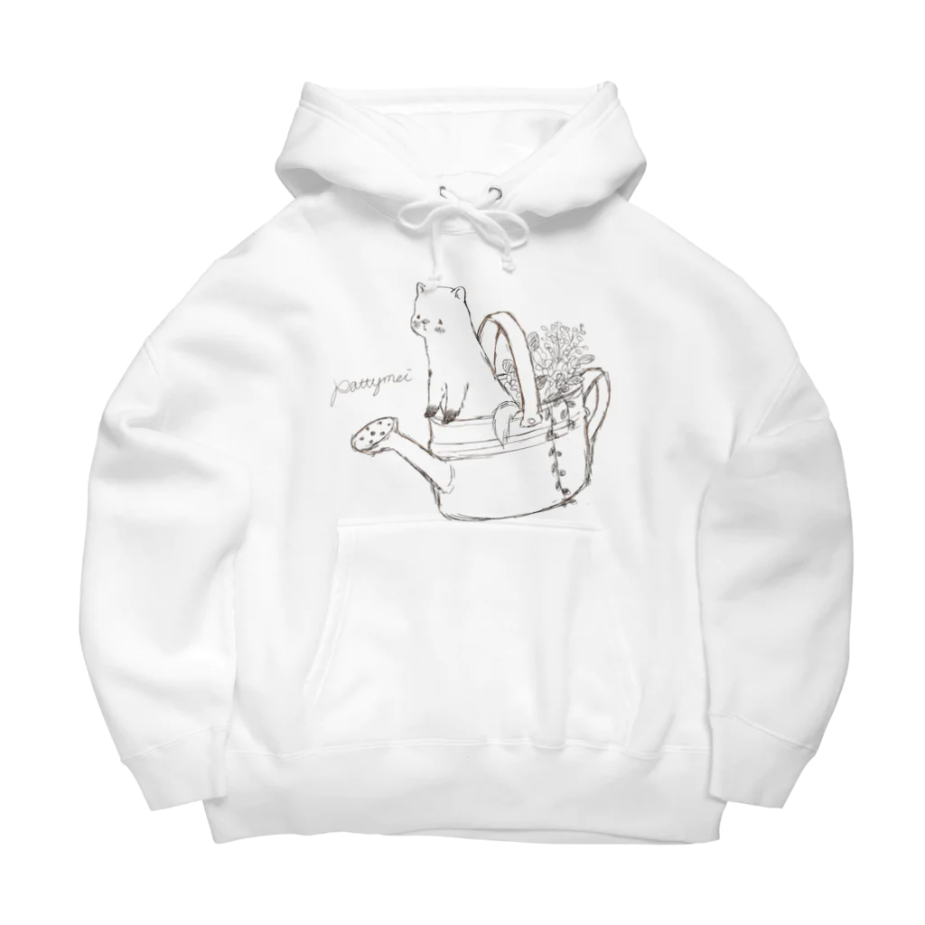 Little afternoonのブリキのジョウロとテン　モノクロ Big Hoodie