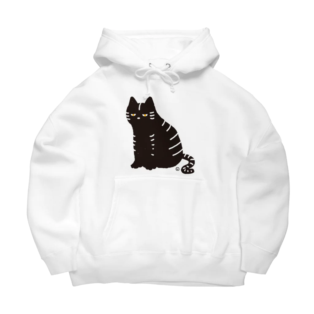 本田しずまるの絵のグッズのトラネコ・黒・大 Big Hoodie