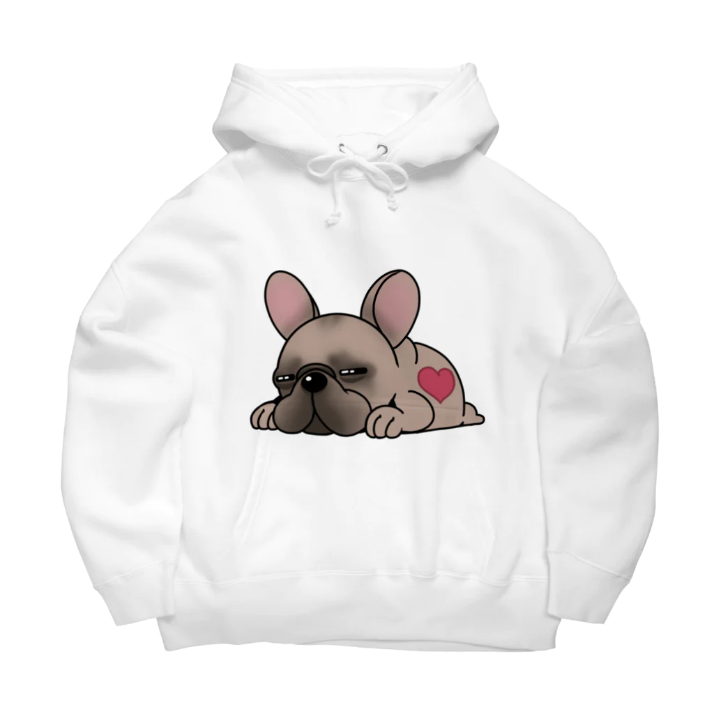 揺れるブヒ犬 Wiggly Pooch のふて寝のフレブル Big Hoodie