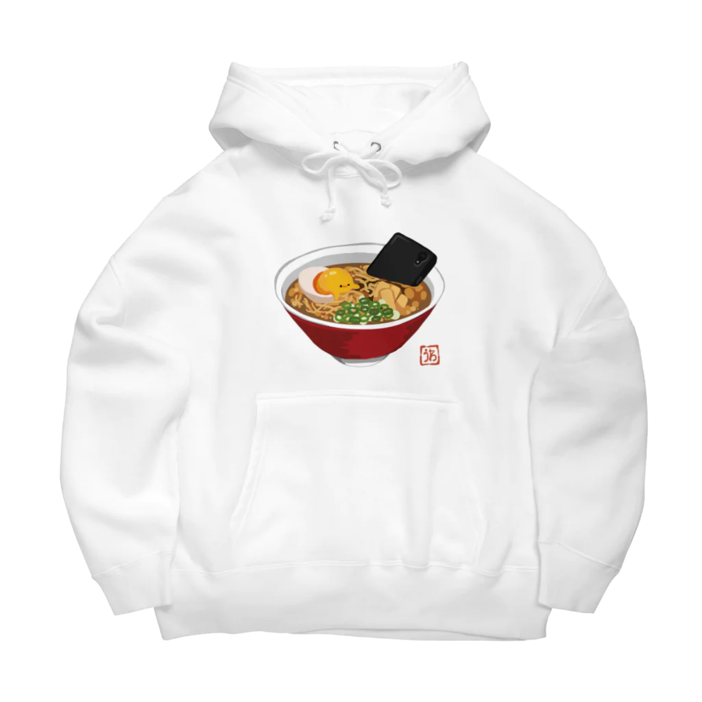 ぷにおもちSHOPのおしまいラーメン ビッグシルエットパーカー