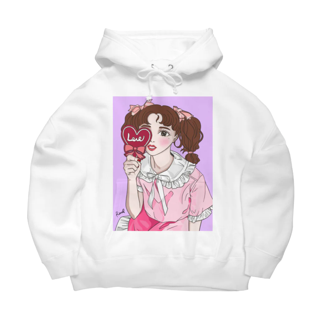 Pinkpopのピンクだらけの女の子 Big Hoodie