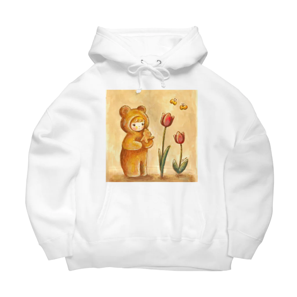 :trunk:chiyo のクマちゃんとチューリップ Big Hoodie