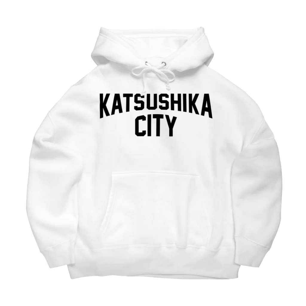 JIMOTO Wear Local Japanの葛飾区 KATSUSHIKA CITY ロゴブラック ビッグシルエットパーカー