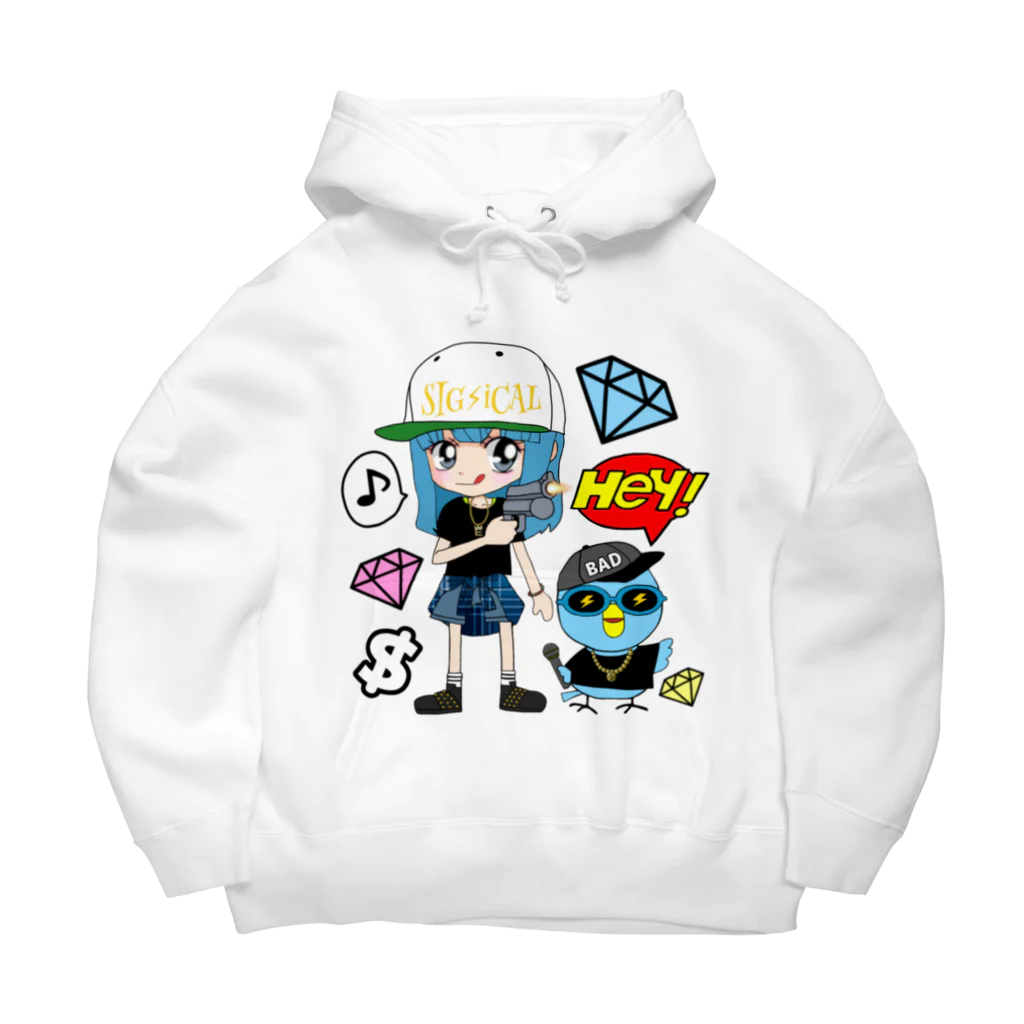 秘密結社(ㆁөㆁ)青い鳥のギャングスタ小鳥遊エリ＆唯我HIPHOP丸シリーズ Big Hoodie