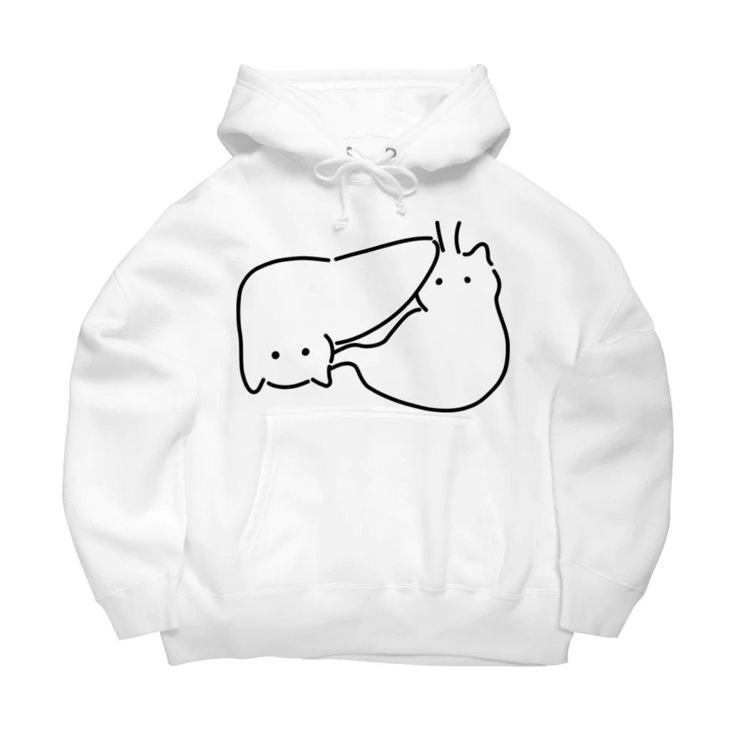 ねこやにわとりやの肝臓胃猫 Big Hoodie