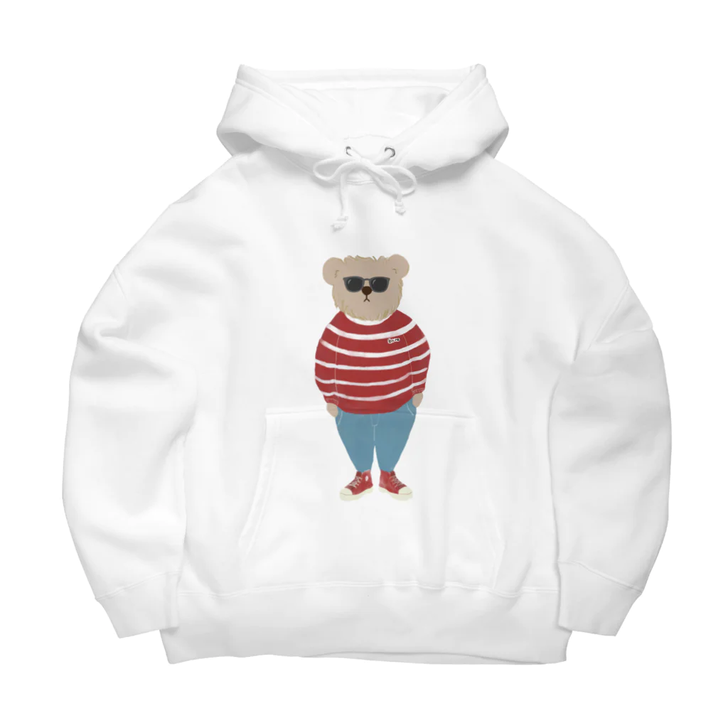 papiko くまさんの洋服を着てお出かけするクマさん　あか　シンプル Big Hoodie