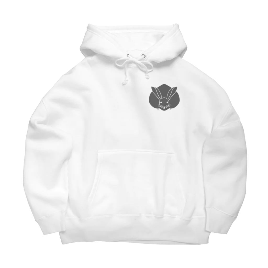 puikkoの家紋　真向き兎（ワンポイント　グレー） Big Hoodie