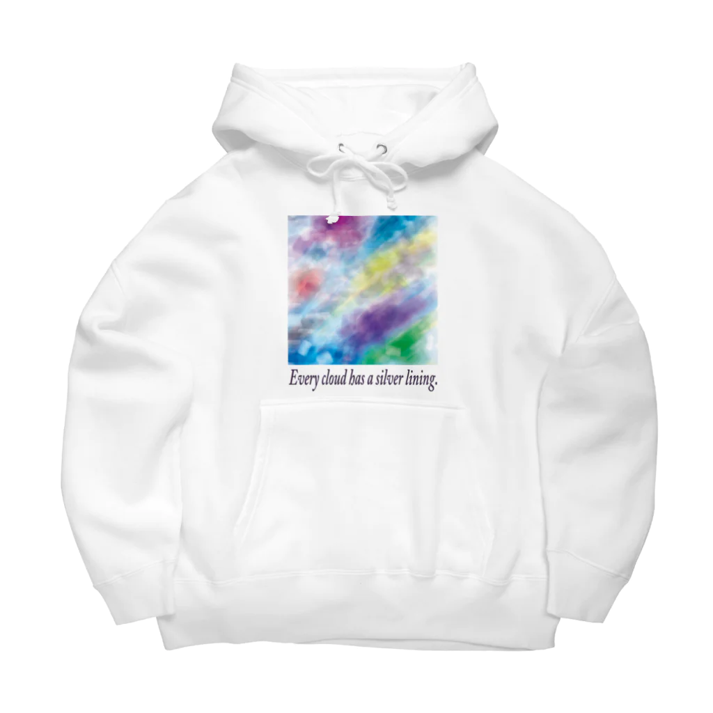 夜の闇に、色の魔法をかけながら。の雲ロング Big Hoodie