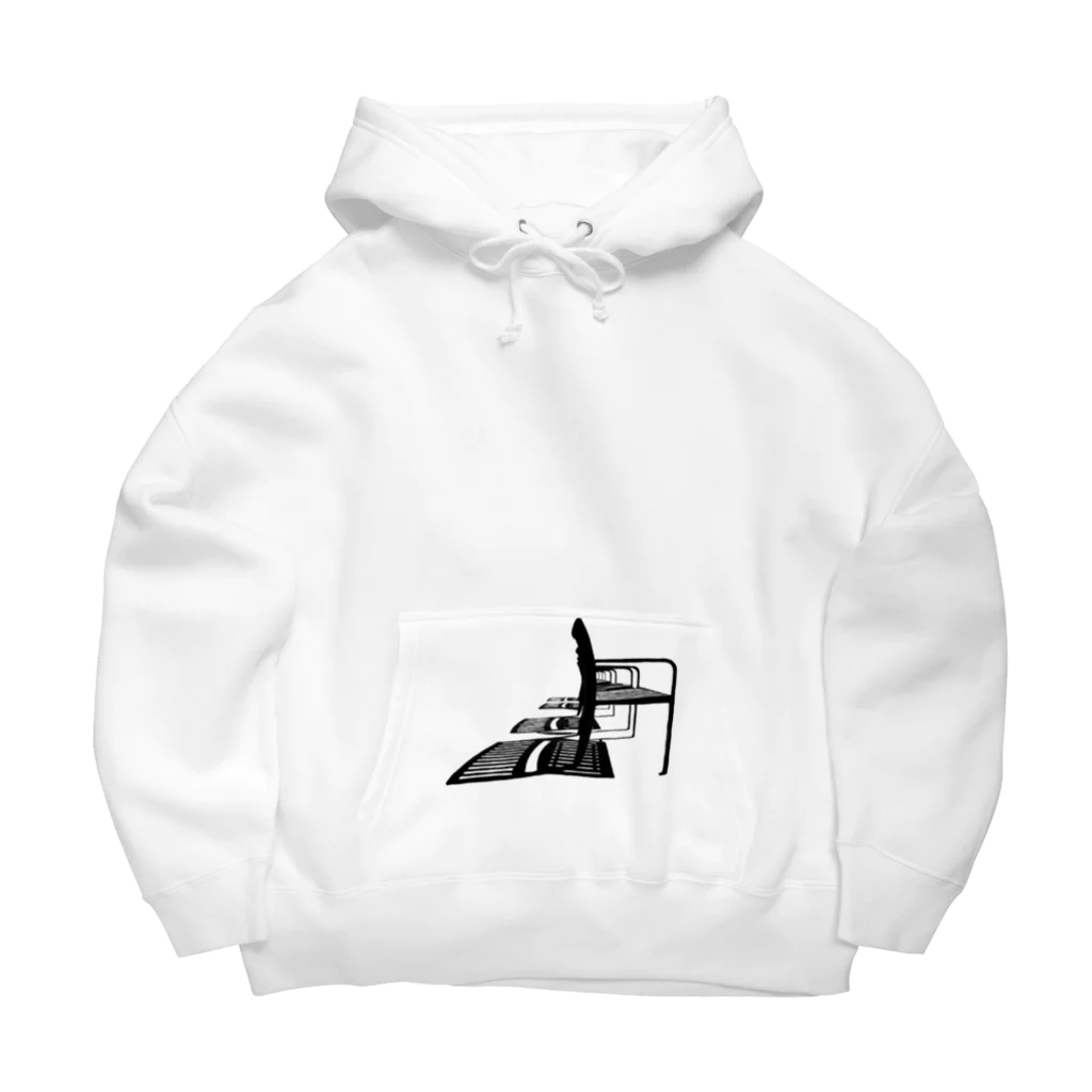 シンプルなグッズ やこ屋のシルエットな椅子と影 Big Hoodie