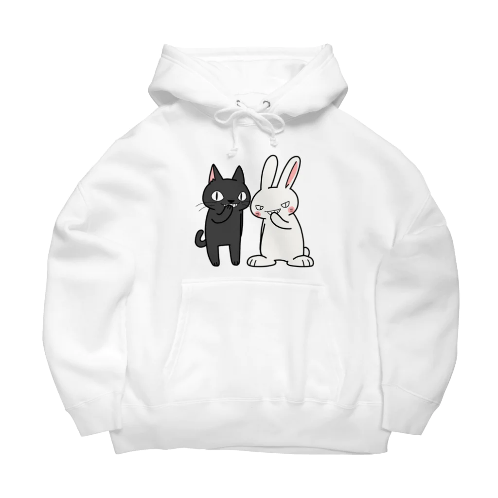 シシシFRIENDSのシシシうさぎ&シシシくろねこ Big Hoodie