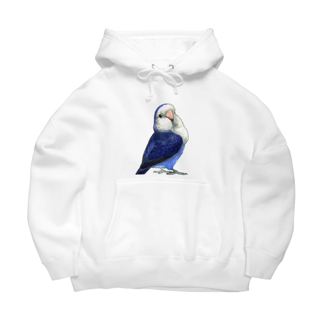 ろう飼い主の水彩コザクラ・ブルー Big Hoodie