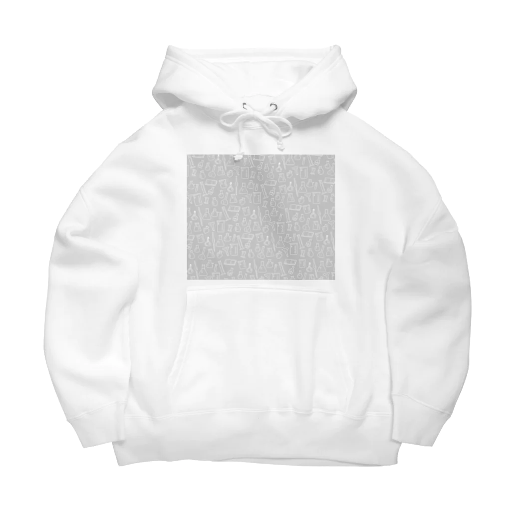 うえたに夫婦のビーカーくんたちグレー×白 Big Hoodie