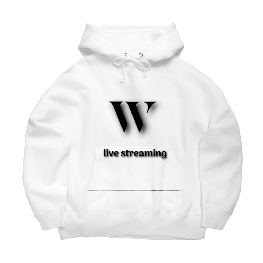 👑🐺Wolf🐺⚔️［Live streaming］の白黒ロゴ Big Hoodie