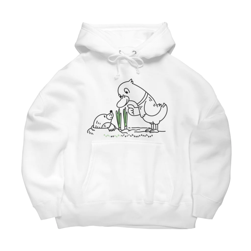 イラスト MONYAAT のネギを値切っている鴨カモかもカモ　L Big Hoodie