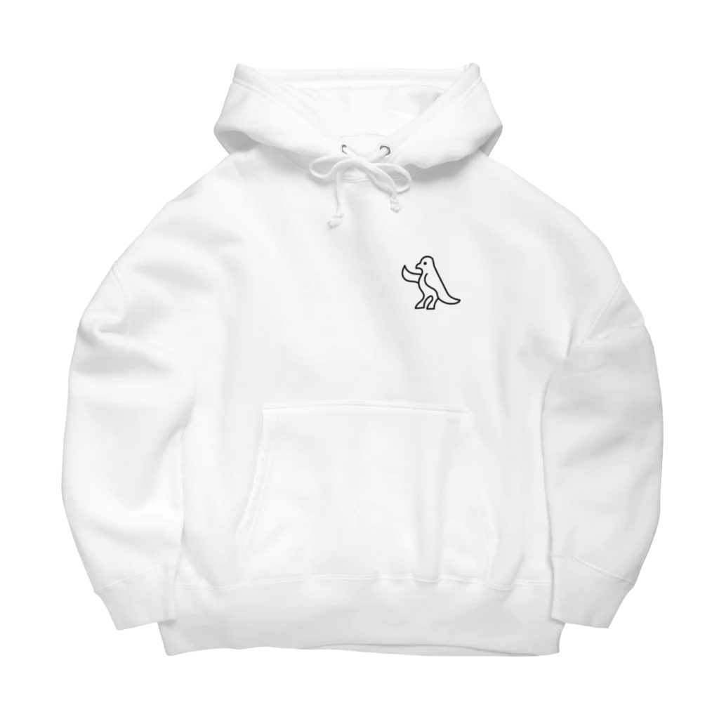 puikkoのアナトリア象形文字　鳥（ワンポイント　黒） Big Hoodie