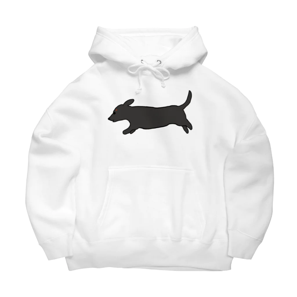 CHOSANAの走る犬 ダックス ブラック Big Hoodie