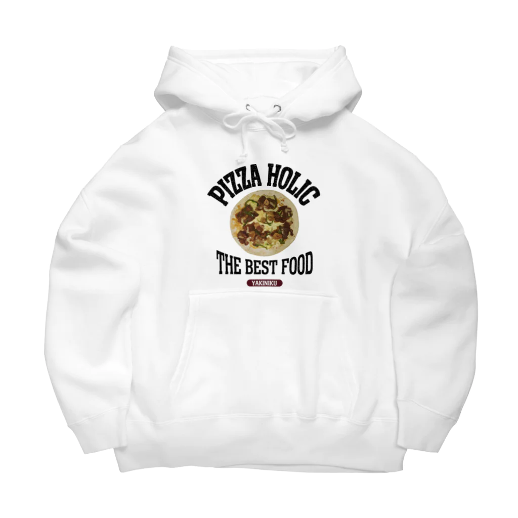 メシテロタイプ（飯テロTシャツブランド）のカルビピザ（ビンテージ風） Big Hoodie