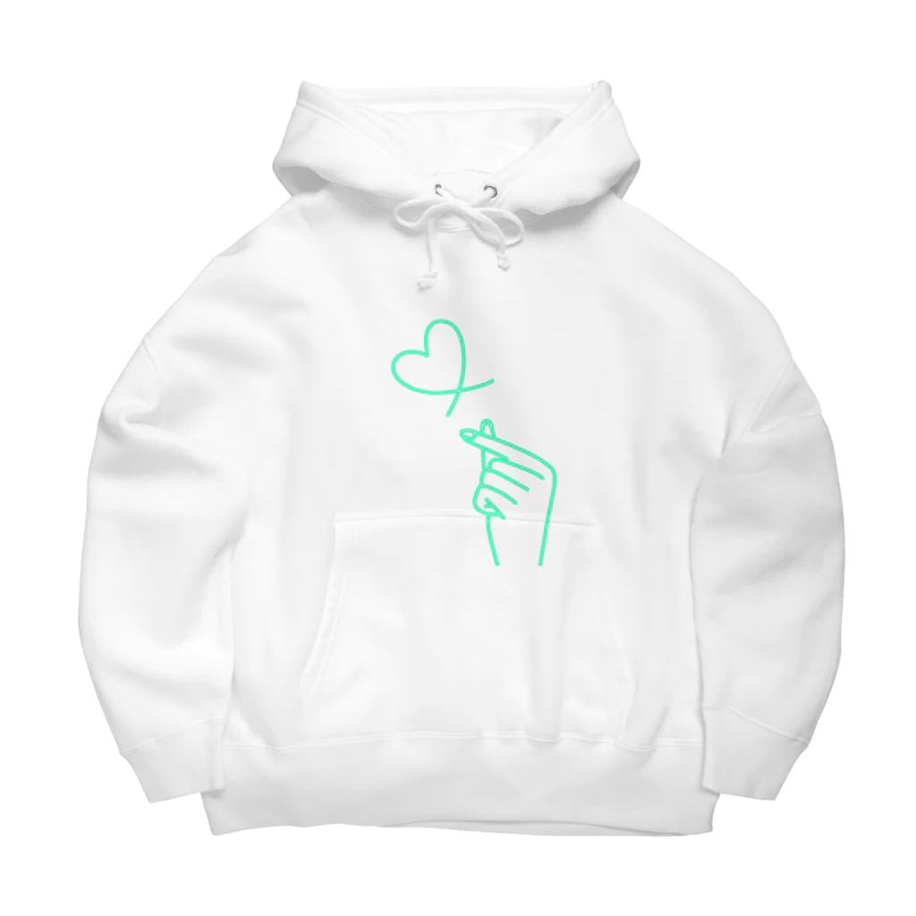 らくがきクオリティのmint green lover Big Hoodie